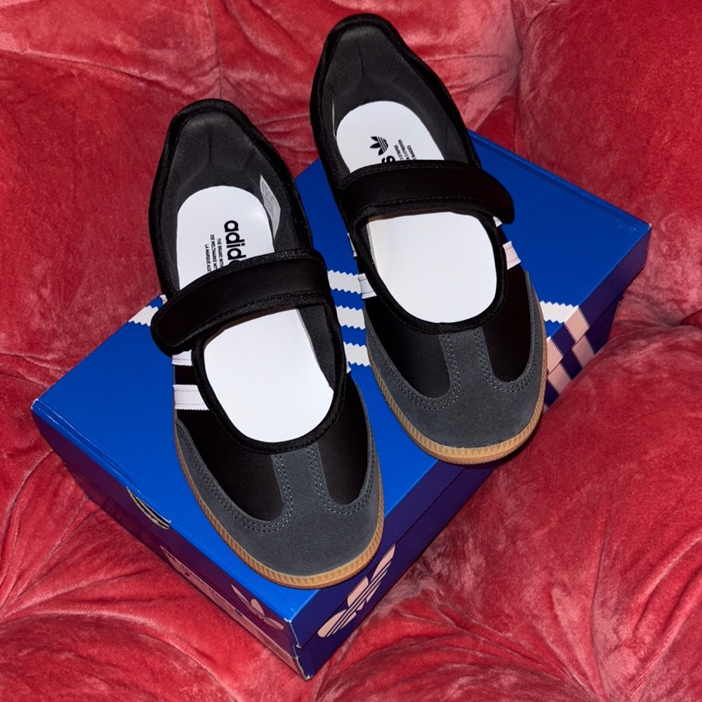 Adidas Black and Gray Mary Jane Sneakers